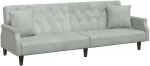 Fotelis Sofa-lova su porankiais, &scaron;viesiai pilkos spalvos, aksomas