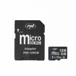 Pakuotė 2 vienetai PNI MicroSD atminties kortelė PNI 128GB MicroSD atminties kortelė Class 10, 80 Mb/s, V30 su pridedamais SD adapteriais