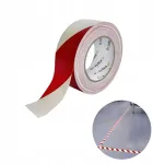 Įspėjamoji lipni Pvc juosta, 48 mm x 50 m raudona/balta