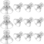 Jieyao 12 siurbtukų rinkinys su sriegiu, stikliniai siurbtukai su rifliuota veržle, skersmuo 25 mm, mini skaidrūs siurbtukai, nereikia gręžti, pvc stiprūs siurbtukai, prisukami spaustuvai langams, vonios kambariams