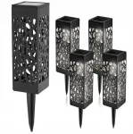 4x Superled sodo saulės led lempa ažūrinis žibintas įsmeigiamas liepsna