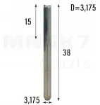Paprasta freza medienai Cnc 2p 3.175*3.175*15*38 Vhm (huhao)
