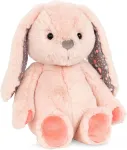 Battat B. toys mink&scaron;tas žaislinis triu&scaron;is, itin mink&scaron;tas pliu&scaron;inis žaislas ilgomis ausimis, mergaitėms, berniukams, kūdikiams ir vaikams nuo 0 mėnesių, persikų spalvos, &scaron;viesiai rožinis