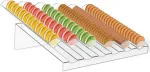 Baoshishan macaron sausainių stovas akrilinis macaron padėklas su 6 lizdais permatomas krekerių padėklas vakarėliui vestuvėms kepyklai desertų parduotuvei