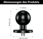 Aiyraa 1 colio tpu rutulinis adapteris su aliuminio lydinio pagrindu ir 1/4-20 sriegiais, vaizdo kameros suderinamas su ram mounts b dydžio 1 colio rutulinės dvigubos bazės laikikliu, skirtu veiksmo kamerai ir vaizdo kamerai