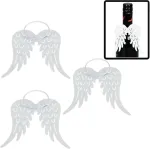 Storm's Gartenzaubereien metaliniai angelo sparnai, 3 vnt., butelių dekoracija gimtadieniams, servetėlių žiedas baltas, 10 cm x 9,5 cm, dovanos idėja - butelių dekoracija stalo dekoracija, sargas angelas