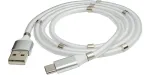 System-s savaime susitraukiantis Usb 3.1 kabelis 1m Type C Male į 2.0 Type A Male, baltas
