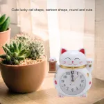 Jtlb Žadintuvas &bdquo;lucky Cat&ldquo;, mielas animacinis kačių laikrodis su tiksliu laiku, &bdquo;lucky Cat&ldquo; stalo laikrodis namams, studentams (yf2025b)