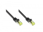 Good Connections Geros jungtys RJ45 Komutacinis kabelis su Cat.7 RohCable ir Rastnasenschutz (RNS), S/FTP, PiMF, be halogenų, 600MHz, OFC, juodas, 0,25m, Geros jungtys (8070R- 003S)
