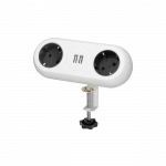 Orno Baldinis lizdas su tvirtinimo kron&scaron;teinu, USB pakrovėjas, 2 lizdai 2P + Z (Schuko), 2xUSB, 3x1,5 mm laidas? - 1,4 m, baltos spalvos
