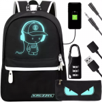 Kruzzel Kuprinė su at&scaron;vaitais ir USB