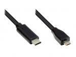 Good Connections USB kabelis Geros jungtys USB 2.0 a USB-C CU 0.5m Juodas