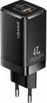 USAMS Tinklo įkroviklis T41 USB-C+USB GaN 47W PD+QC (only head) Fast Charging juodos spalvos CC137TC01 (US-CC137)