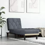 Sofa Poilsio gultas, tamsiai pilkos spalvos, aksomas