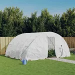&Scaron;iltnamis su plieno rėmu, baltos spalvos, 5x4x2,3m, 20m&sup2;