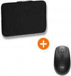 PEDEA Notebook-Sleeve Trend + Logitech M190 Wireless Maus bis 43,9 cm