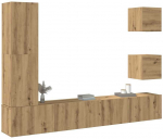 TV staliukas 5 dalių sieninis televizoriaus spintelės komplektas Artisan Oak