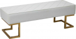 HOMCOM suoliukas komoda miegamojo ir svetainės suoliukas, odos imitacija, metalas, baltas auksas, 120x43x42 cm, stilingas lovos suoliukas