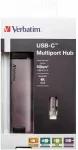 USB (3.1) hub 5-port, 49141, pilka, ilgis przewodu 15cm, Verbatim, adapter USB C na USB C, 1x USB A, HDMI, ETHERNET