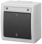 Elektro Plast Nasielsk 5003-10 AQUANT 2K pavir&scaron;inio montavimo jungiklis, 2 polių, IP55, pilkas 5003-10
