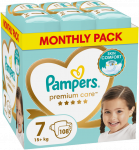 Sauskelnės Pampers Premium Care Tape, 7 dydis, 15+ kg, 108 vnt.