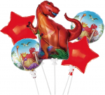 Realprices Dinozaurų gimtadienio balionų rinkinys gimtadieniams, vakarėliams, 5 vnt.