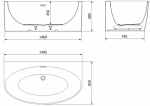 Vonia Mexen Bruna, 150 x 82 cm, Baltas + Brushed nickel persipylimas