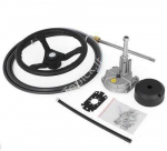 Vevor 15 pėdų (&asymp;4,57 m) rotacinis vairo rinkinys su 34 cm vairu ir 19 mm konuso veleno sistema