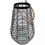 Besk Pintas žibintas su stikliniu puodeliu 21x31cm, pilkas