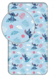 Prześcieradło bawełniane su gumką 90x200 Lilo I Stitch mėlyna vaikams JF24