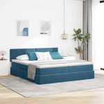 Saugos lova su čiužiniu su saugykla Tamsiai mėlyna 100 x 200 cm