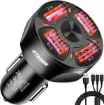 Automobilinis įkroviklis 4X USB + 19907 laidas