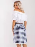 Suknelė balta ir tamsiai mėlyna