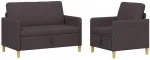 Sofa Sofos komplektas su saugojimu 2 vnt. Tamsiai rudas Poliesteris