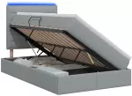 LED saugojimo lova su čiužiniu &Scaron;viesiai pilka 120 x 200 cm