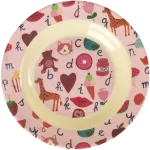 Rice - Melamine Kids Bowl with ABC Print - Rožinė - 250 ml