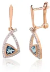 Diamond Sky Jewelry Auksiniai auskarai su deimantais ir topazais &bdquo;Dangaus Geometrija&ldquo;