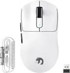 MAMBASNAKE belaidė žaidimų pelė 39 g, PixArt PAW3395PRO jutiklis, BT/2.4G/USB-C, balta, M3
