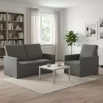 Sofa Sofos komplektas 2 vnt. Tamsiai pilka Aksomas