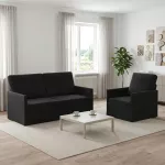 Sofa Sofos komplektas 2 vnt. Juoda Aksomas