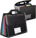 Dokumentų dėklas A4 juodas PVC su rankena N141