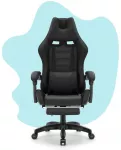Hells Chair Vaiki&scaron;ka žaidimų kėdė su kojų atrama ir reguliuojamu atlo&scaron;u, juoda