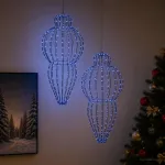 &Scaron;viečiantis kalėdinis dekoras 2 vnt. 640 LED Mėlyna