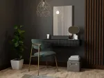 TV staliukas PAFOS staliukas (pakabinamas) ir veidrodis JUODA/JUODA