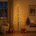 LED girliandų Kalėdų eglutė Juoda 47 x 210 cm Plienas 228 LED