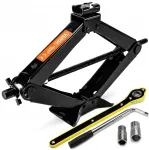 Trapecinis automobilinis domkratas 2t 105-410mm + ratų raktas