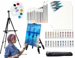 Djeco Mydecor tapybos rinkinys: 24 dažai + teptukai, drobės, molbertas