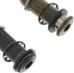 Stereo lizdas su ilgu korpusu, žalvarinis lizdas bosinei ir elektrinei gitarai, juodas