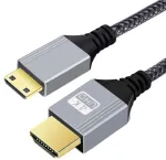Chenyang Hdmi 2.0 kabelis, hdmi ki&scaron;tukas į mini hdmi ki&scaron;tuką 4k @ 60hz itin greitas paauksuotas pintas nailoninis kabelis 0,3 m televizoriui, monitoriui, kompiuteriui