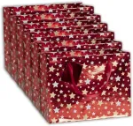 Clairefontaine 212903cpack - 5 dovanų mai&scaron;elių rinkinys - auk&scaron;čiausios kokybės pirkinių formatas - 32 x 13 x 24,5 cm - 210 g - žvaigždės raudoname fone - dovanų pakavimas - idealiai tinka: